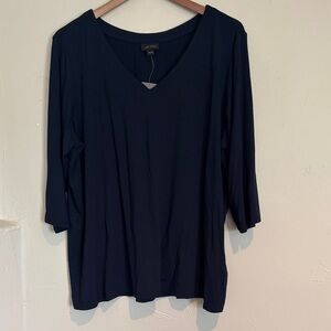 J. Jill Deep Blue 3/4 Sleeve Top